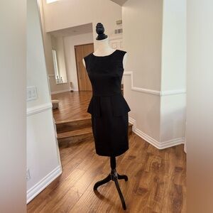 Black poplin dress.